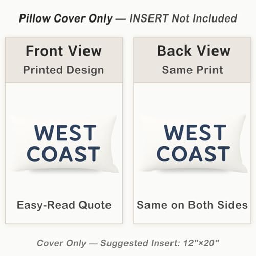 HERHOME Navy Blue & White Coastal Lumbar Pillow Cover 12x20 for Home & Outdoor Decor – Pack of 1