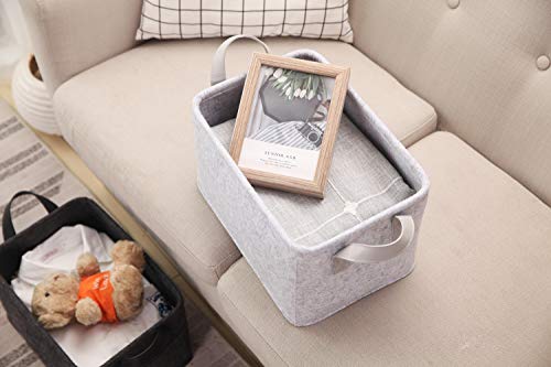 Minoisome Collapsible Felt Storage Basket with Handles - Light Grey