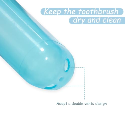 Quacc 4-Pack Plastic Toothbrush Travel Case Breathable Portable Storage Box