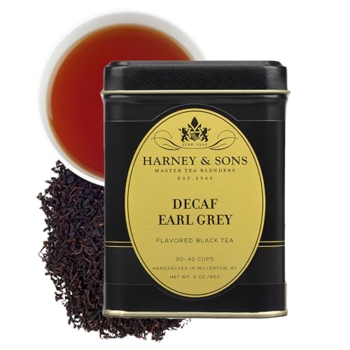 Harney & Sons Decaf Earl Grey Loose Leaf Black Tea - 3 oz Decorative Tin