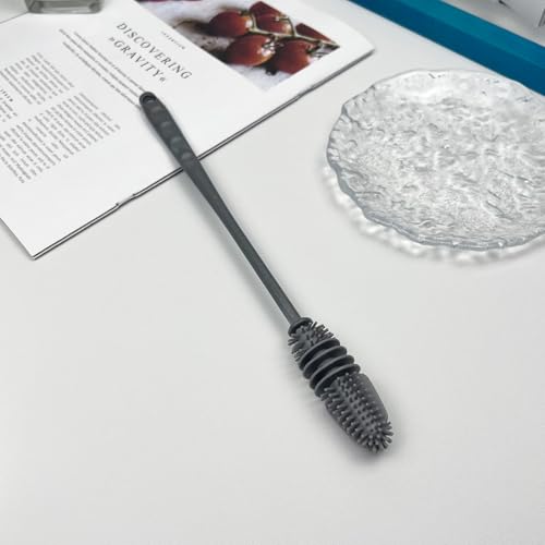 10.62 Inch Gray Bottle Brush with Long Handle for Water Bottles & Thermos