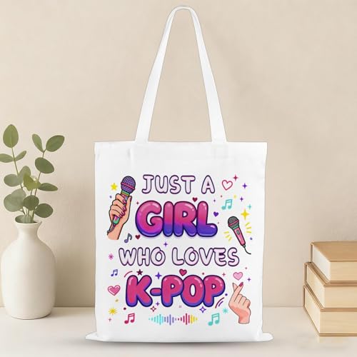 Kpop Canvas Tote Bag - Just a Girl Who Loves Kpop