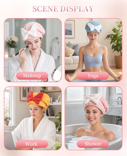 DAWZMR 3-Pack Microfiber Hair Towel Wrap, Super Absorbent Hair Turban