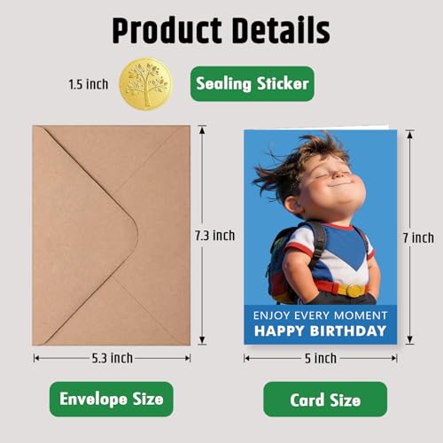 Funny Birthday Card with Envelope - 5x7 Inch Humorous Greeting
