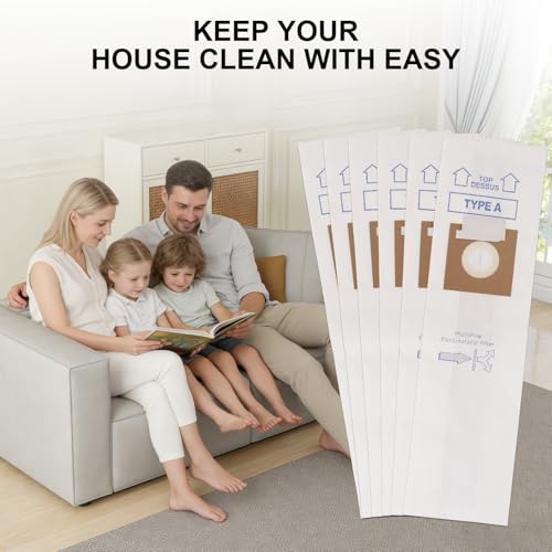 Type A Vacuum Bags for Hoover Upright Vacuums - 6 Pack Replacement Parts