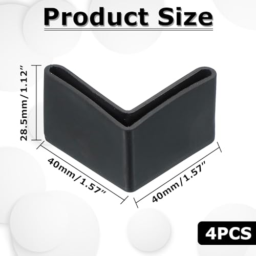 Black Bed Frame Corner Guards - 4 Pcs Rubber Protectors