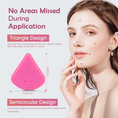 AIDEA Compressed Facial Sponges 48 Count - Natural Cellulose Face Sponges for Cleansing, Exfoliating, and Makeup Removal