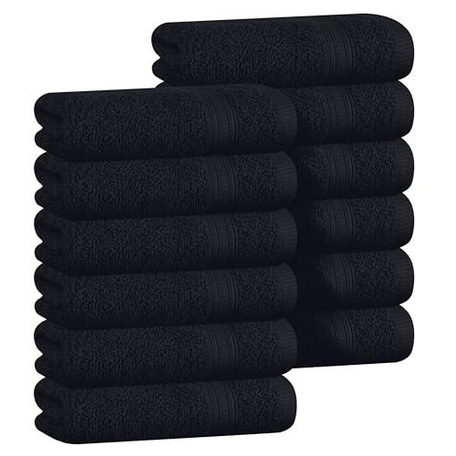 BOUTIQUO Ultra Soft 12-Pack Cotton Washcloths - 12x12 Inches