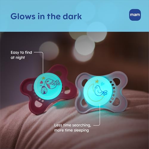 MAM Original Baby Pacifiers 0-6 Months - Glow in the Dark, 2 Count