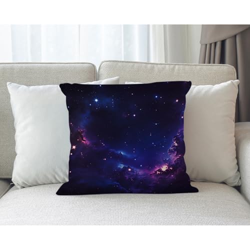 Galaxy Space Throw Pillow Cover 18x18 Inch Cotton Linen Decorative Cushion Case
