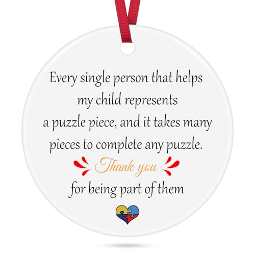 Ceramic Autism Awareness Ornament | Thank You Gift for Teachers