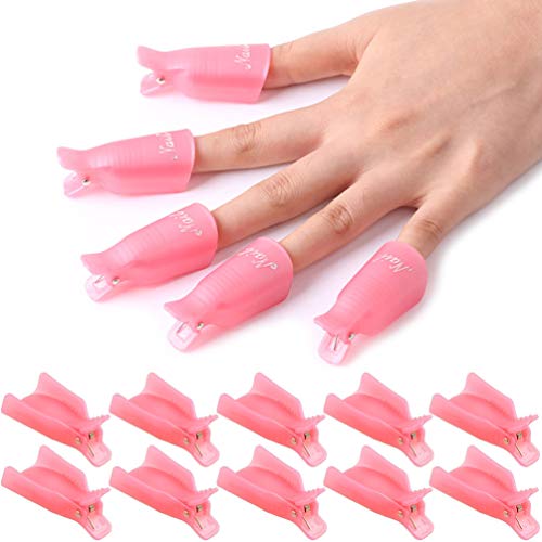 KINGMAS Gel Polish Remover Clips 10 Pcs Nail Soak Off Caps