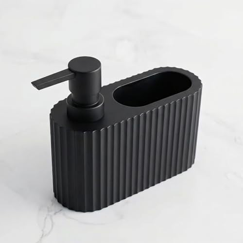 Matte Black 2-in-1 Dish Soap Dispenser with Sponge Holder
