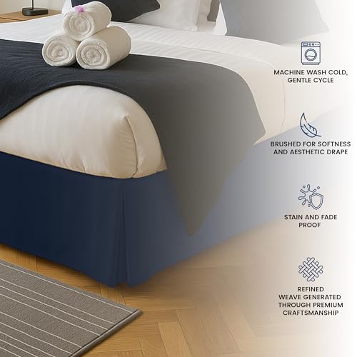 Utopia Bedding Twin Bed Skirt - Navy, 15-Inch Drop, Pleated