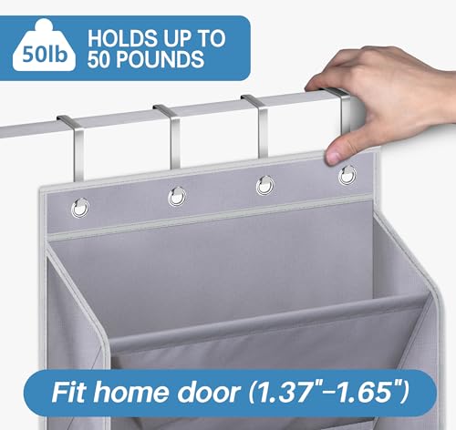 Grey Over the Door Shoe Organizer for 20 Pairs - 64" Large Hanging Shoe Rack