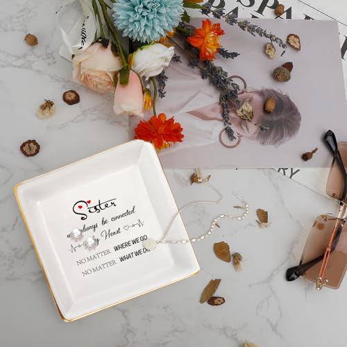 Ceramic Jewelry Dish for Sisters | Trinket Tray Gift