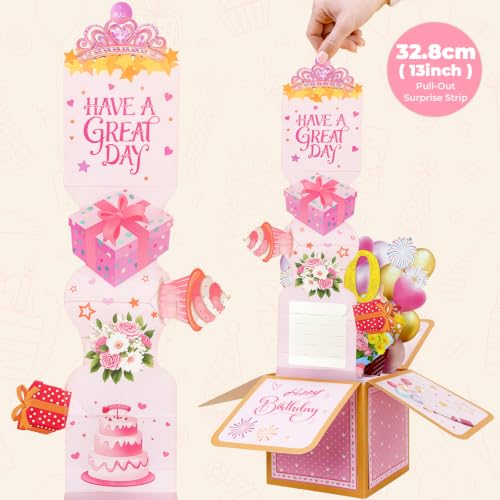 90th Birthday Card for Women - Pull-Out Pop Up Design