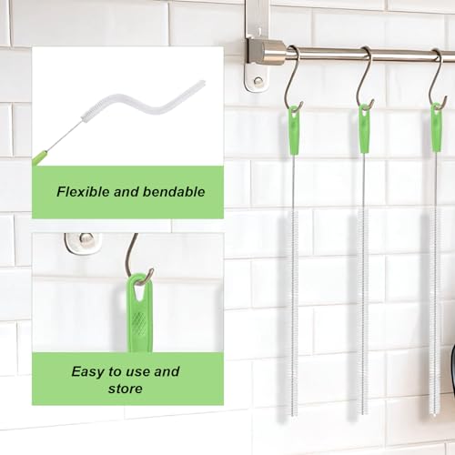 5-Piece Extra Long Pipe Cleaning Brush Set - 15-Inch Nylon Straw Cleaner