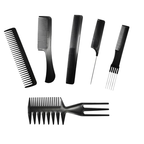 Professional Hair Comb Set 6-Piece Barber Styling Kit