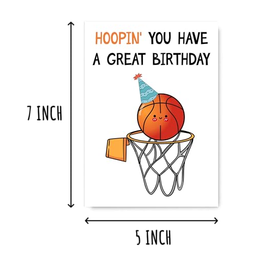 Basketball Birthday Card - Cute Card for Him, 5x7 inches