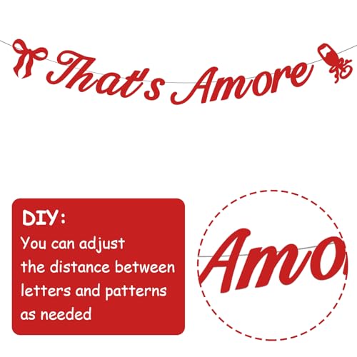 That's Amore Bridal Shower Decorations Set with Backdrop & Cupcake Toppers