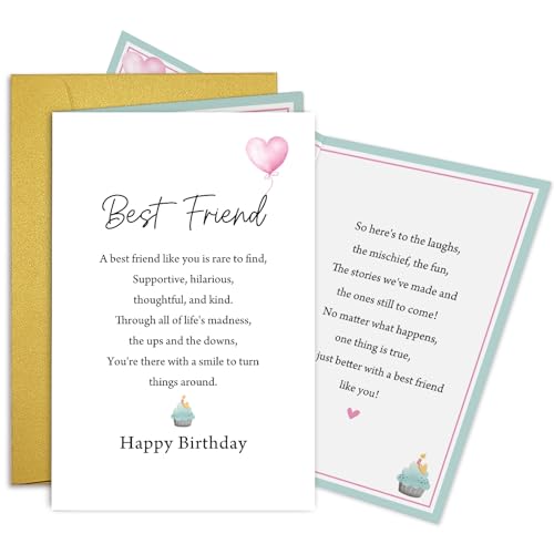 Heartfelt Birthday Card for Best Friend | Poem & Personal Touch