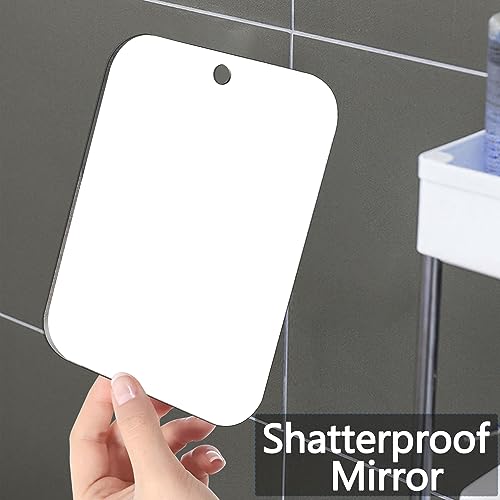 Fogless Shower Mirror for Shaving - Shatterproof Detachable 8"x6" Mirror