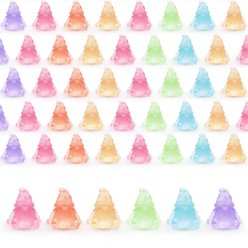 90 Mini Glow in the Dark Gnome Figurines - 6 Colors for Fairy Gardens