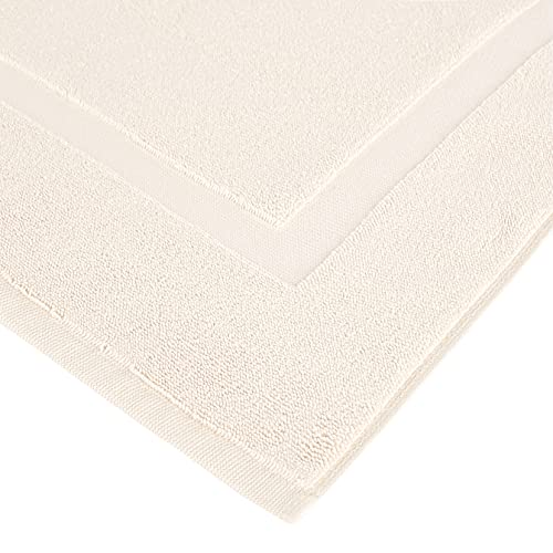 Amazon Basics Banded Bath Mat, 100% Cotton, 20" x 31", Cream