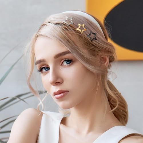 30 PCS Star Hair Clips Snap Barrettes Non-Slip Metal Hair Accessories