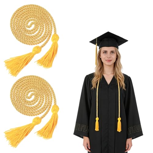 Gold Graduation Honor Cords with Tassel - 2pcs, 67" Long