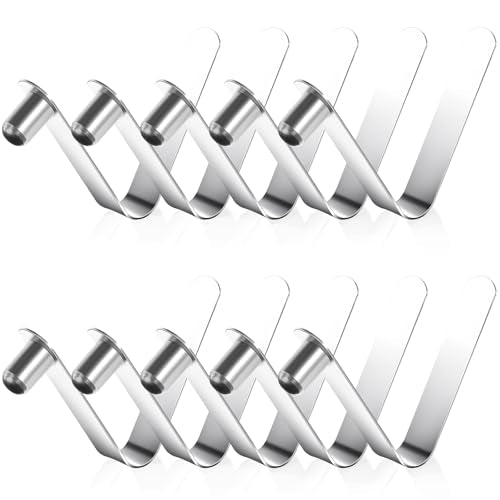 10PCS Stainless Steel Push Pin Clip, Kayak Tent Pole/Paddle Spring Snap/Tent Pole Clips, Tent Pole Push Button Spring Clips for Camping Kayak Paddle Tent Pole, Tube Locking Pin Clips, 8 mm