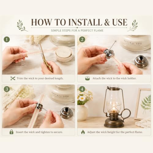 3/4 Inch Cotton Oil Lamp Wick, 13 Feet Replacement for Lanterns & Burners