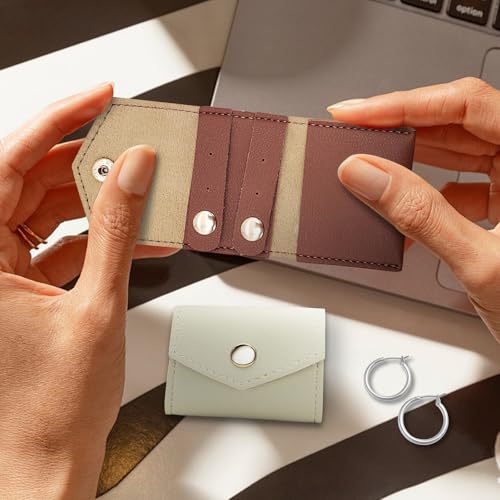 Mini Travel Jewelry Roll Organizer Case - Foldable PU Leather