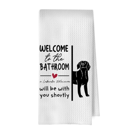Labrador Retriever Hand Towels - Funny Decorative Waffle Towel, 16x24 Inches