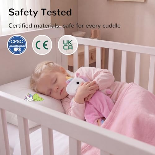 HECCEI Baby Security Blanket Soft Lovey 14-Inch Plush Snuggle Toy for Newborns