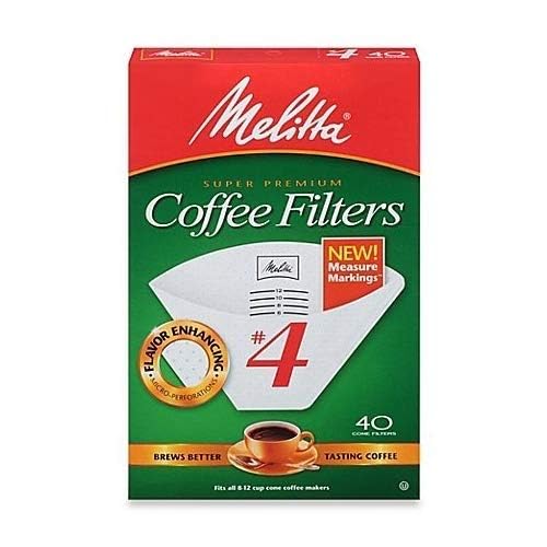 No. 4 Cone Coffee Filters in White - 40 Count | Melitta
