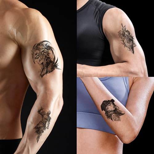 26 Waterproof Temporary Tattoos Realistic Animal & Halloween Designs