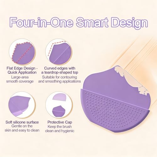 SIHIMESOLFVE Silicone Foundation Brush - Flat Head Makeup Tool in Purple