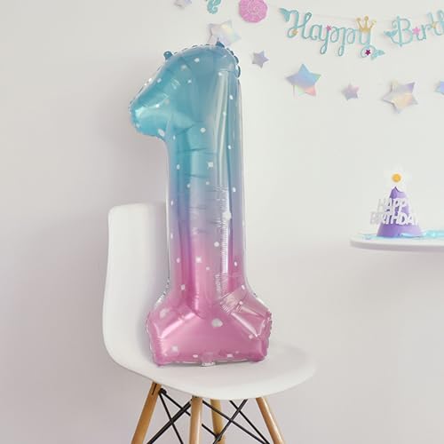 40 Inch Starry Blue Number 0 Foil Balloon Birthday Party Decoration