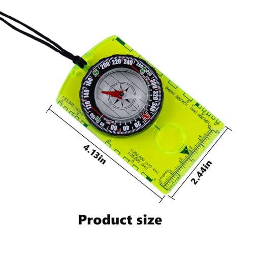 2 Pieces Orienteering Compass, Superior Hiking Survival Compass for Kids, Hiking Backpacking Compass Scouts Navigation Compass Waterproof Map Reading Compass for Outdoor Camping, ?Green