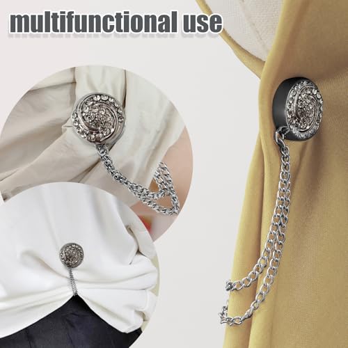 Black-Swirl Magnetic Clips Chain 2-Pack for Hijab & Pant Hem
