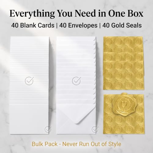 40 Pack 5x7 Blank White Cards and A7 Envelopes for DIY Invitations