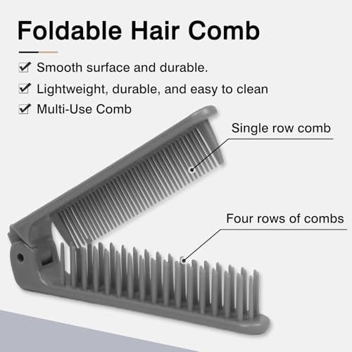 Zoolinn 3-Piece Pocket Folding Comb Set – Dual-Headed Travel Hair Brushes