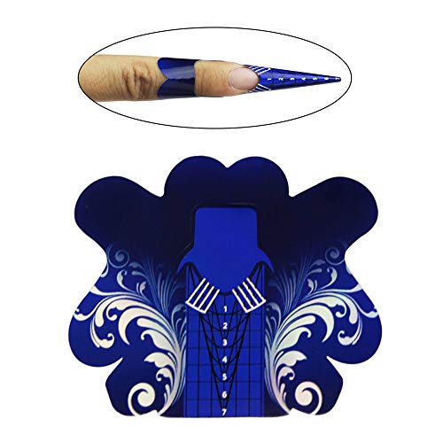 FingerAngel 100PCS Laser Stiletto Nail Forms for Acrylic and UV Gel Extension