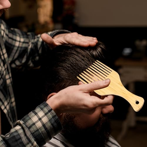 VOCOSTE Wooden Afro Hair Pick Comb for Curly, Thick, and Coarse Hair - 7.17 Inch