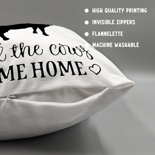I'll Love You Til The Cows Come Home Throw Pillow Case - 18x18 Farmhouse Decor