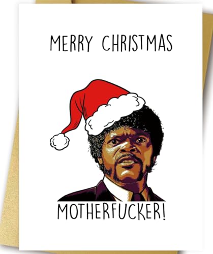 Funny Christmas Card with Samuel L Jackson Quote - Holiday Greeting Card for Him & Her