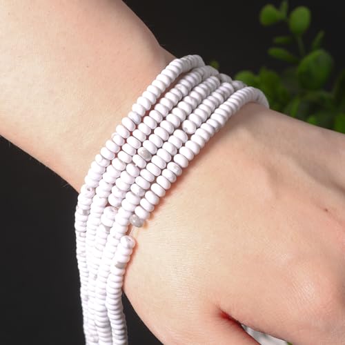 White Turquoise Abacus Disk Beads 4x2mm Gemstone for Jewelry Making