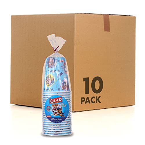 Glad for Kids Paw Patrol Paper Cups, 9 Oz, 200 Count (10-Pack)